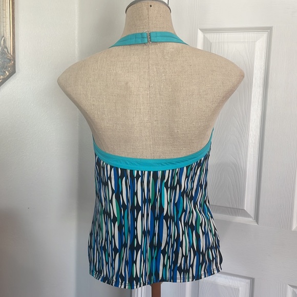 Tropical escape tankini swimsuit top abstract geometric ovals women’s size 10 - Picture 4 of 15